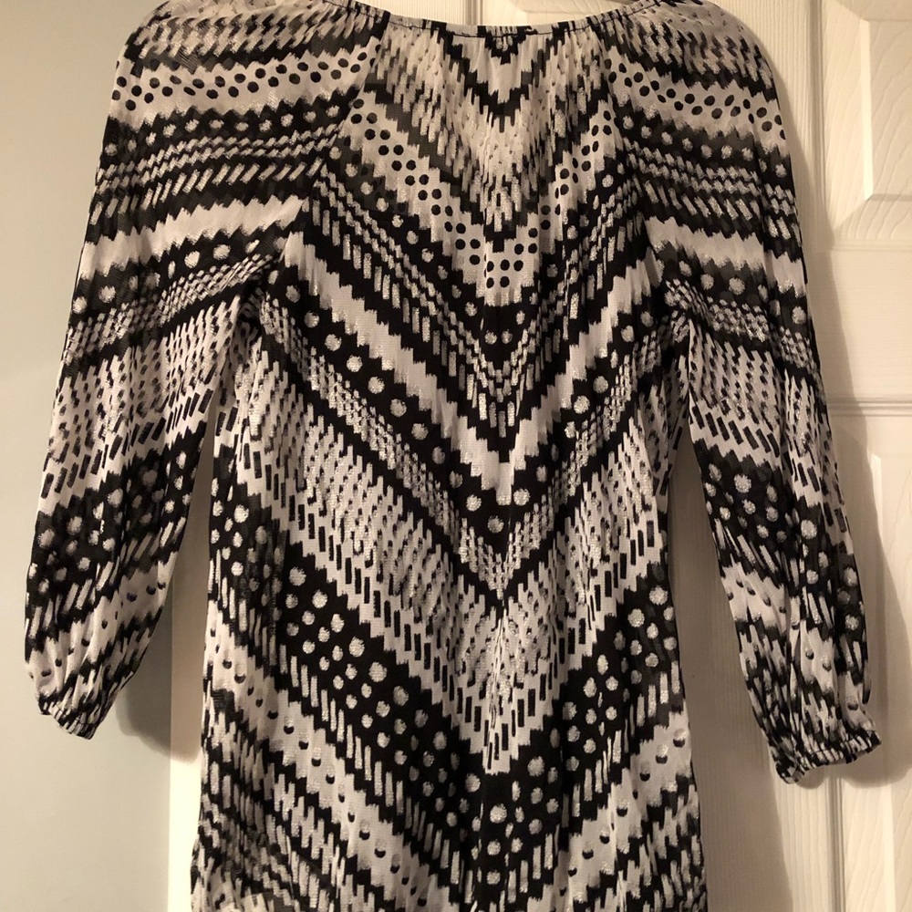 Black and White Blouse